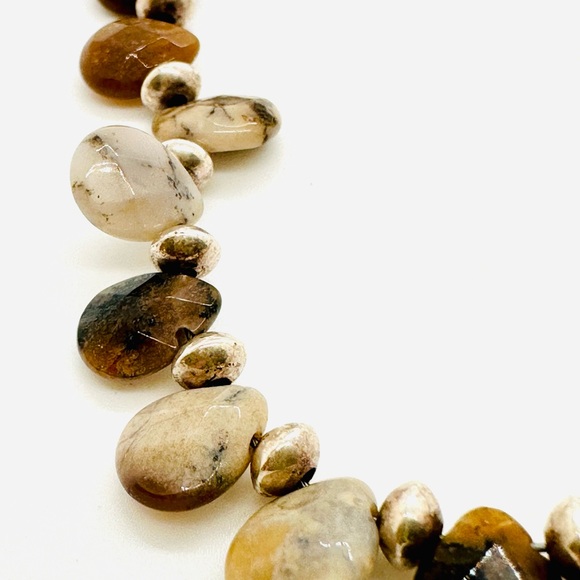 Vintage Natural Stone Necklace & Feather brooch - Picture 13 of 17